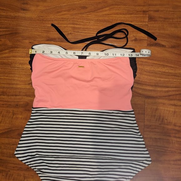 Victoria's Secret Neon Coral Halter Colorblock  One Piece Swimsuit - Picture 4 of 6
